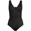 Lands' End Women's Plus Size SlenderSuit Grecian Tummy Control Chlorine Resistant One Piece Swimsuit