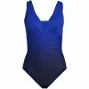 Lands' End Women's Plus Size SlenderSuit Grecian Tummy Control Chlorine Resistant One Piece Swimsuit
