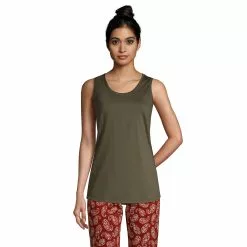 Lands' End Women's Supima Cotton Scoop Neck Tunic Tank Top