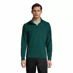 Lands' End Men's Lightweight Fleece Quarter Zip Pullover