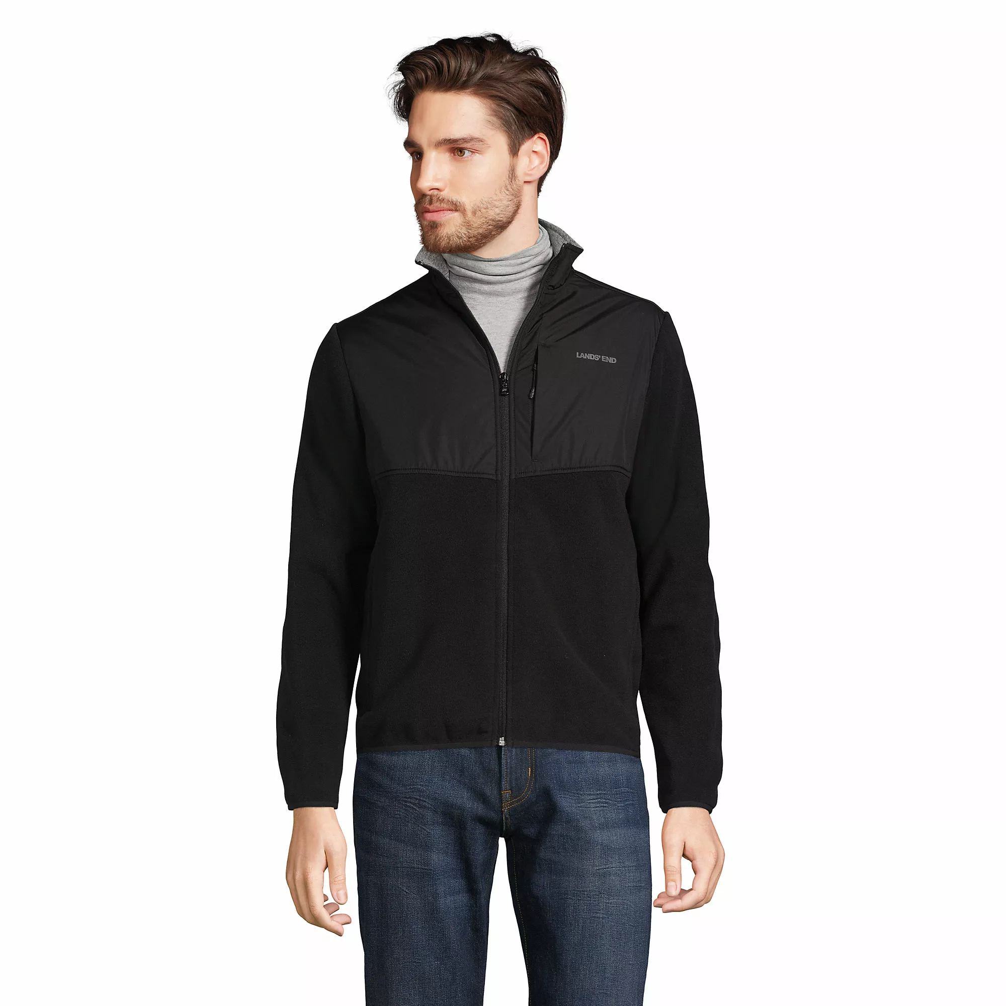 Lands' End Men's Fleece Full Zip Jacket