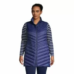 Lands' End Women's Plus Size Ultralight Packable Down Long Vest