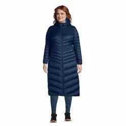 Lands' End Women's Plus Size Ultralight Packable Maxi Down Coat