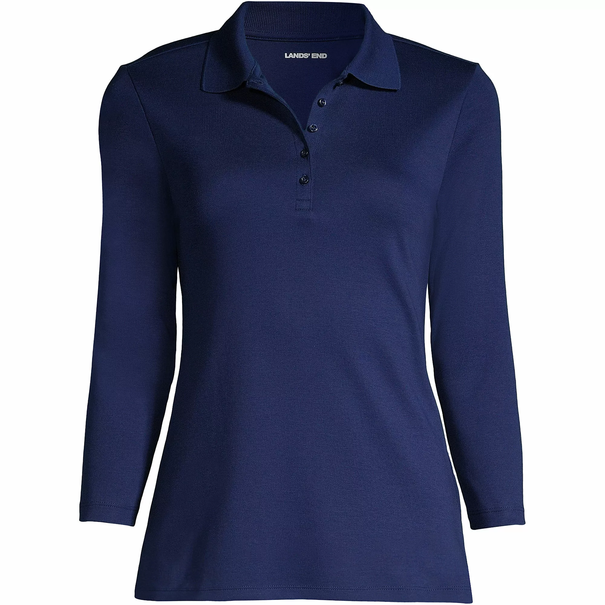 Lands' End Women's Plus Size Supima Cotton 3/4 Sleeve Polo Shirt - Image 5