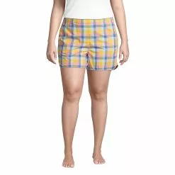 Lands' End Women's Plus Size Cotton Poplin Pajama Shorts