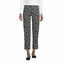 Lands' End Women's Starfish Mid Rise Elastic Waist Pull On Crop Pants Print