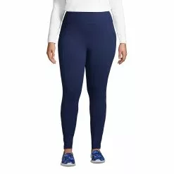Lands' End Women's Plus Size Active High Rise Compression Slimming Pocket Leggings