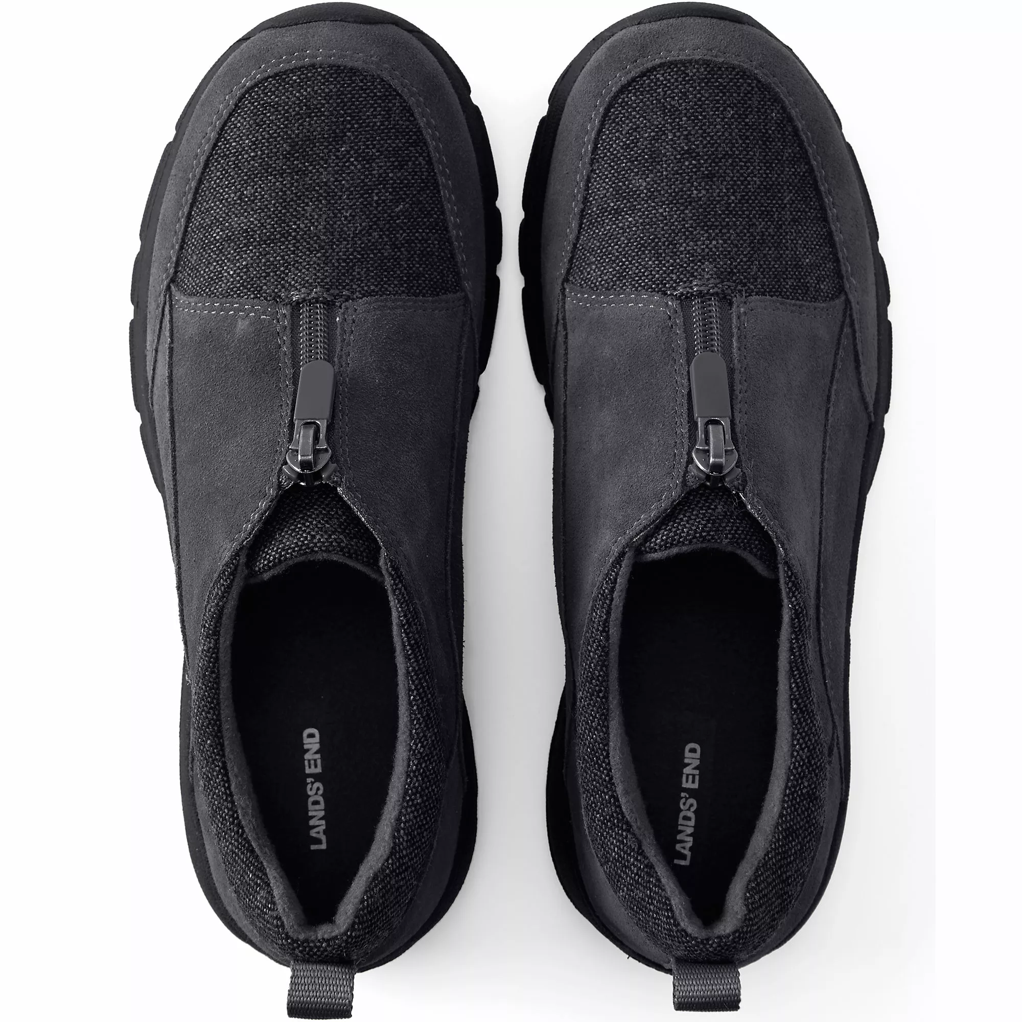 Lands' End Women's All Weather Insulated Suede Leather Zip Moc Shoes - Image 2