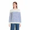Lands' End Women's Fine Gauge Cotton Crewneck Sweater - Founders Stripe