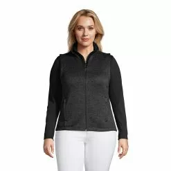 Lands' End Women's Plus Size Sweater Fleece Vest