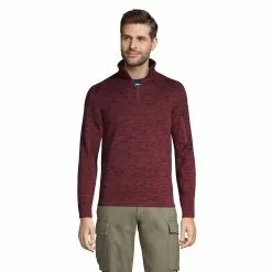 Lands' End Men's Sweater Fleece Quarter Zip Pullover