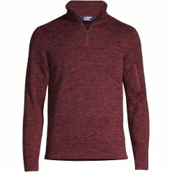 Lands' End Men's Big Sweater Fleece Quarter Zip Pullover