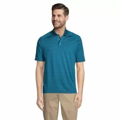 Lands' End Men's Rapid Dry Tonal Stripe Polo Shirt