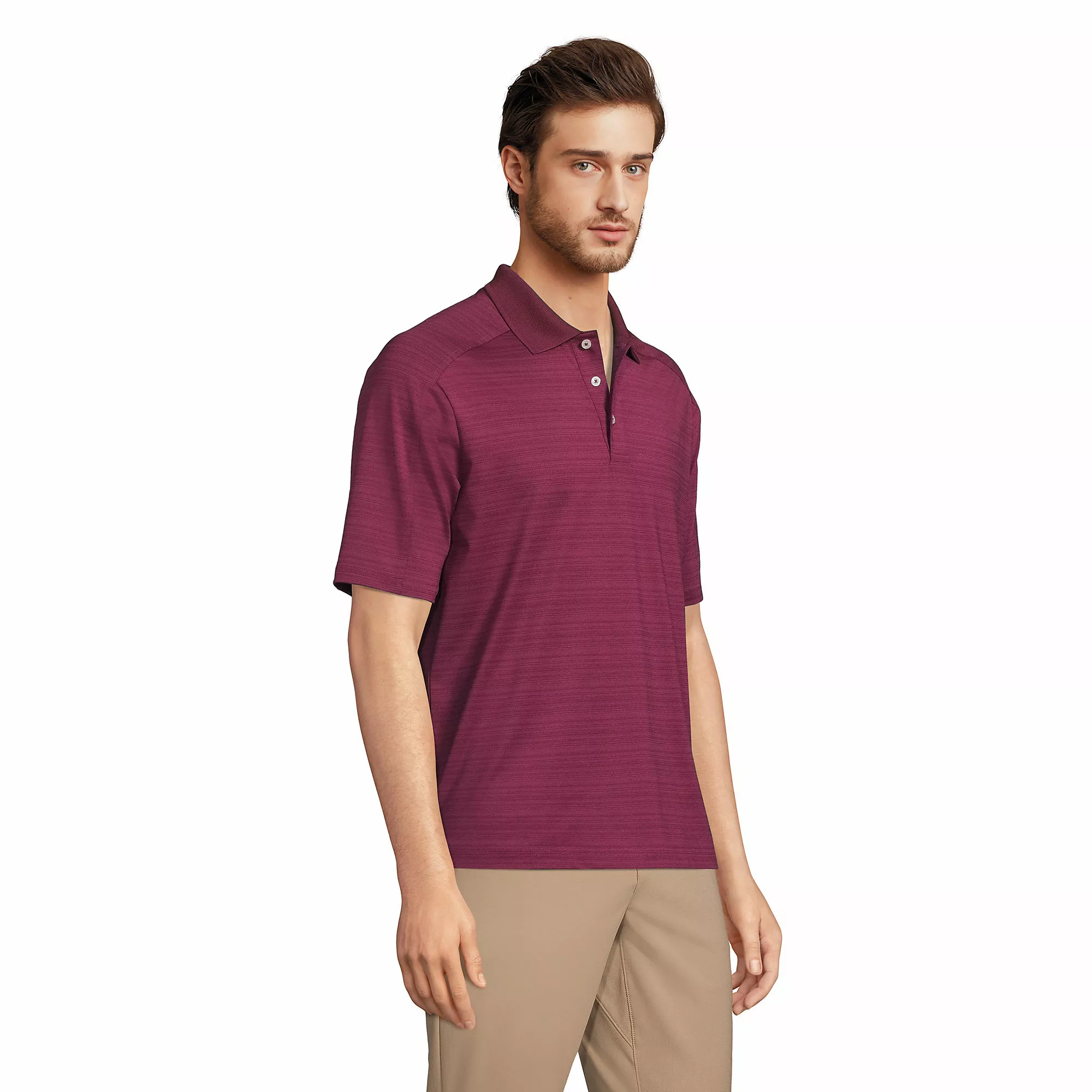 Lands' End Men's Rapid Dry Tonal Stripe Polo Shirt - Image 3