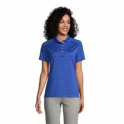 Lands' End Women's Rapid Dry Tonal Stripe Polo Shirt