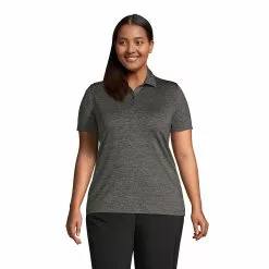 Lands' End Women's Big Rapid Dry Space Dye Polo Shirt