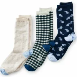 Lands' End Women's 3-Pack Patterned Crew Socks