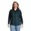 Lands' End Women's Plus Size Flannel Boyfriend Fit Long Sleeve Shirt