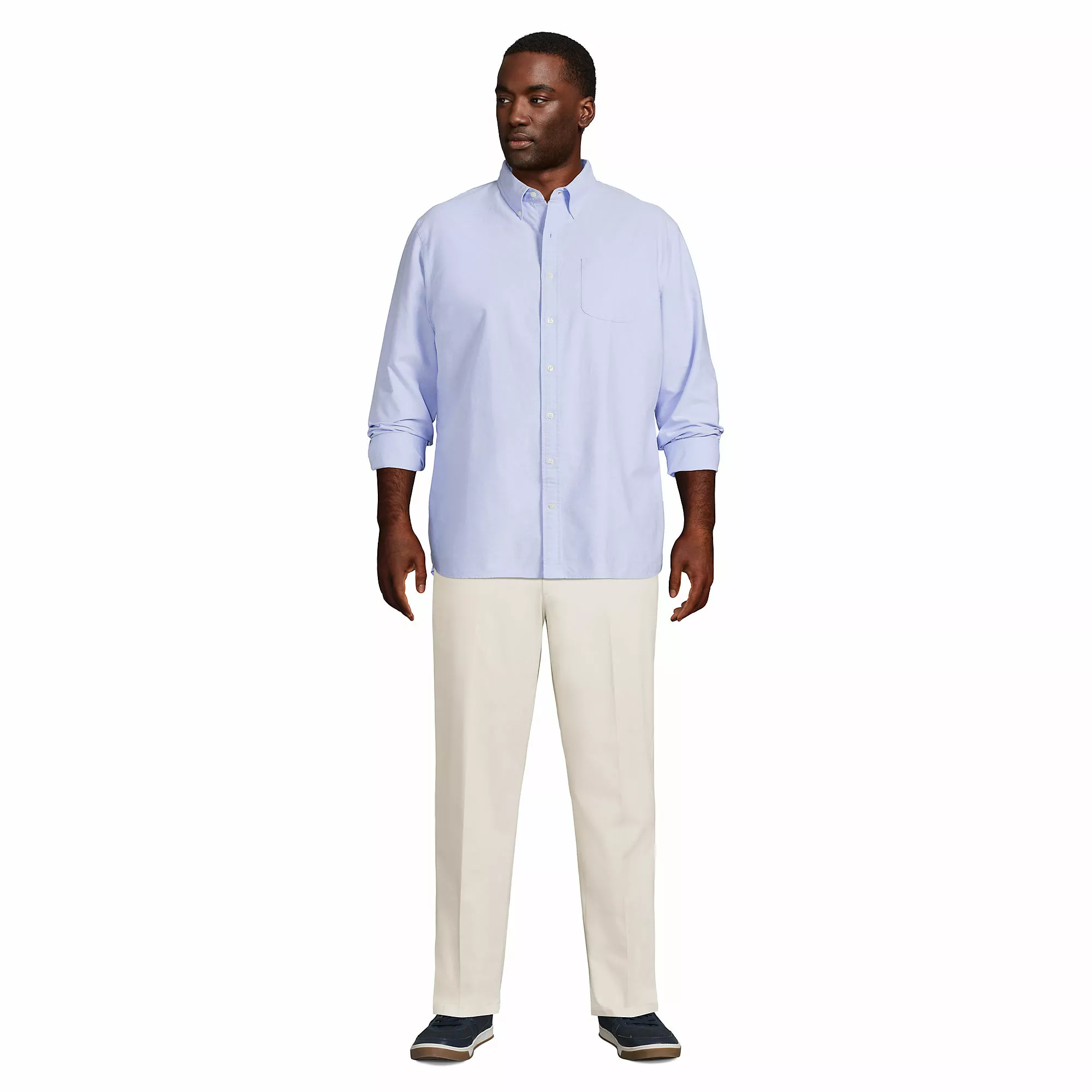 Lands' End Men's Big And Tall Traditional Fit Sail Rigger Oxford Shirt - Image 4