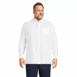 Lands' End Men's Big And Tall Traditional Fit Sail Rigger Oxford Shirt