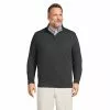 Lands' End Men's Big And Tall Bedford Rib Heather Quarter Zip Sweater