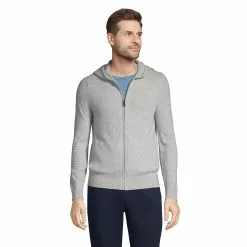 Lands' End Men's Cashmere Full Zip Hoodie