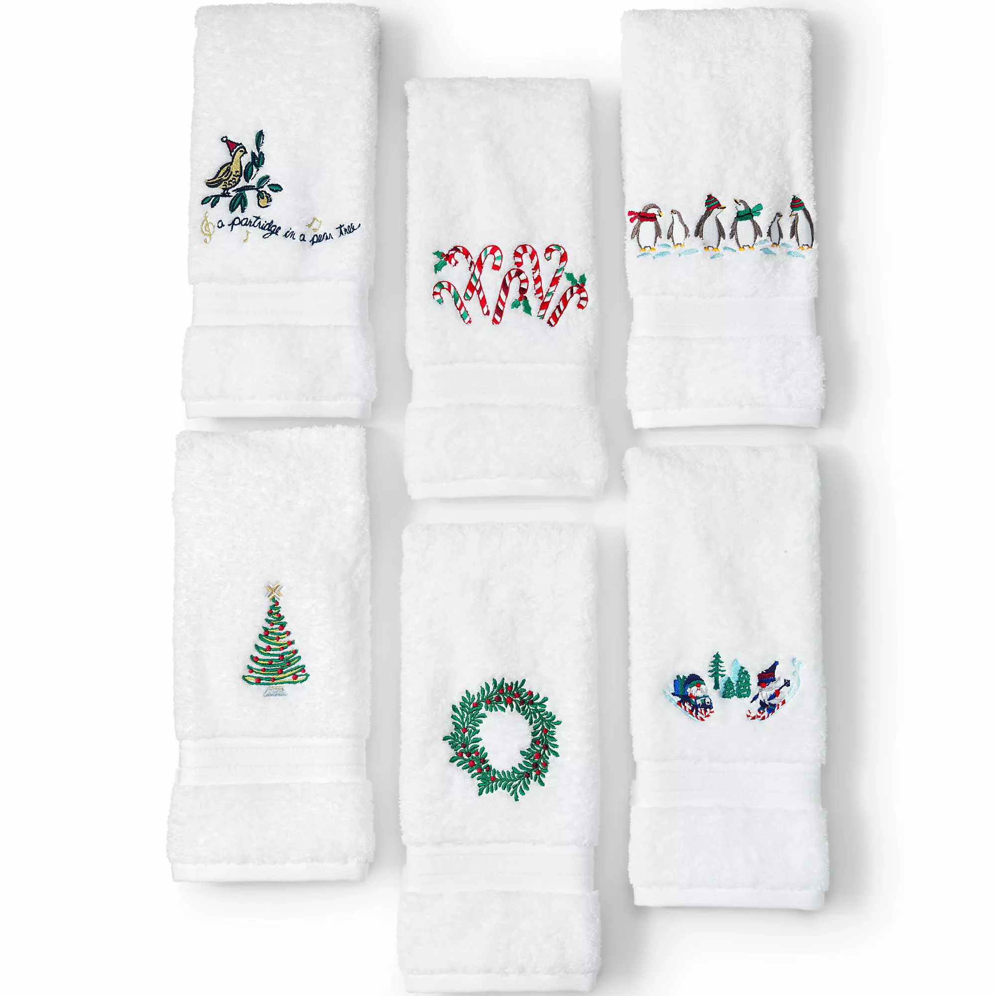 Lands' End Premium Supima Cotton Embroidered Hand Towel