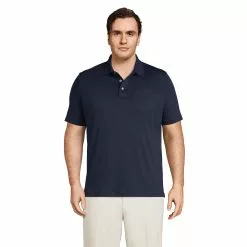 Lands' End Men's Big And Tall Short Sleeve Super Soft Supima Polo Shirt With Pocket