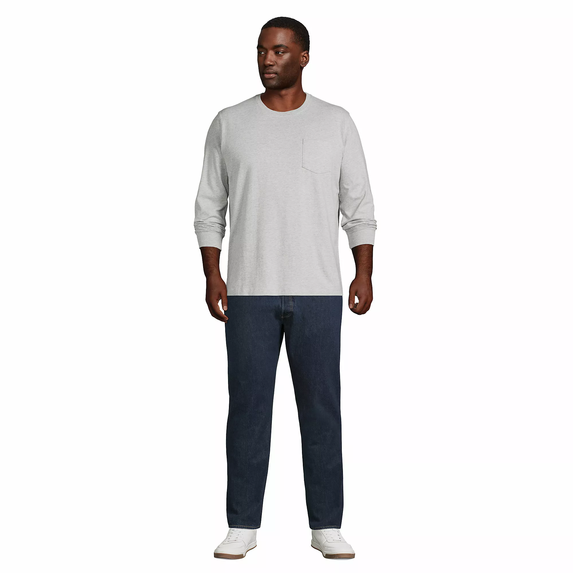 Lands' End Men's Big And Tall Super-T Long Sleeve T-Shirt With Pocket - Image 4