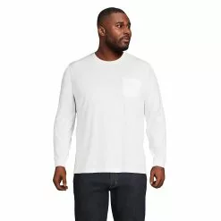 Lands' End Men's Big And Tall Super-T Long Sleeve T-Shirt With Pocket