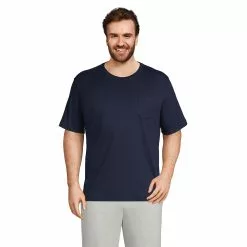 Lands' End Men's Big And Tall Super-T Short Sleeve T-Shirt With Pocket