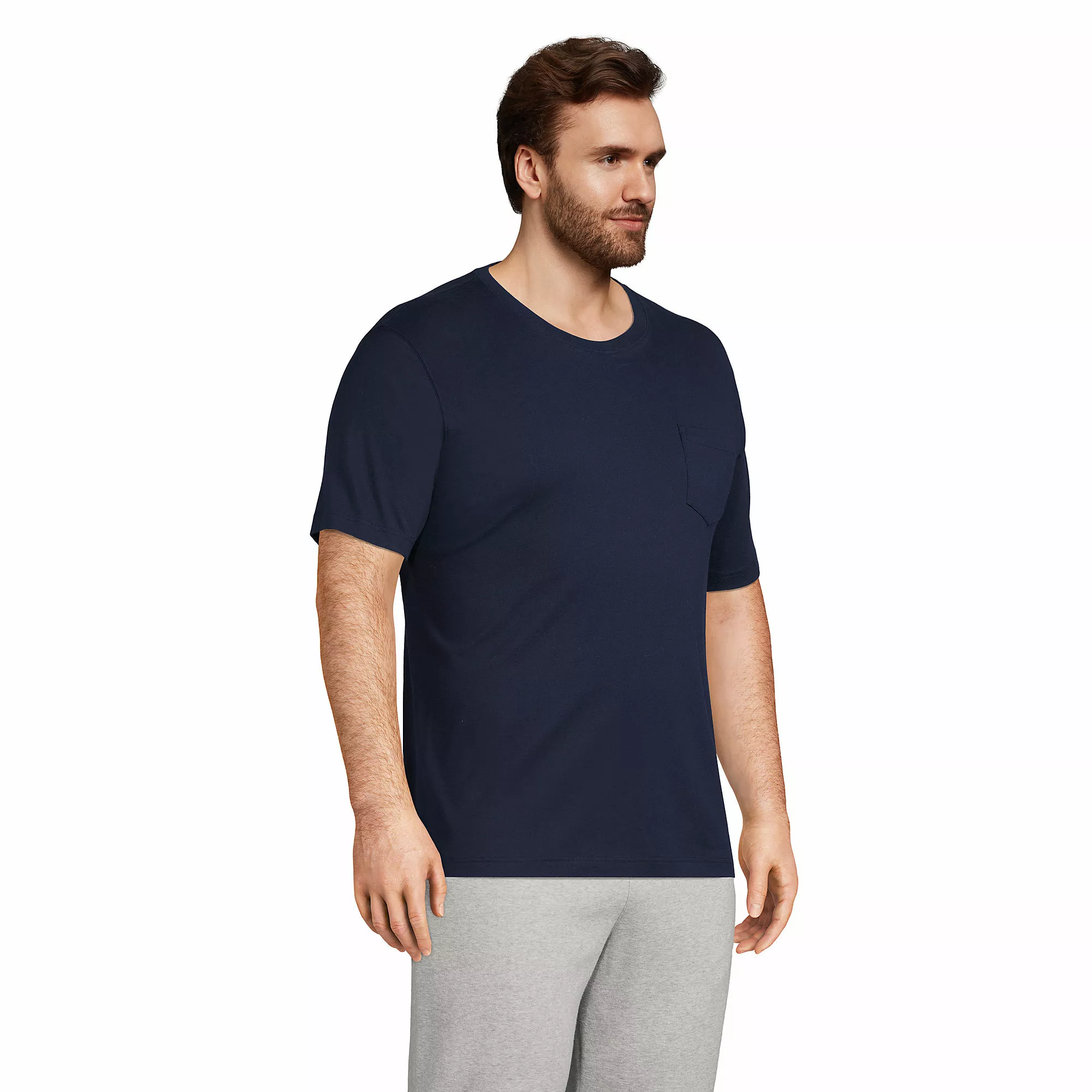 Lands' End Men's Big And Tall Super-T Short Sleeve T-Shirt With Pocket - Image 3