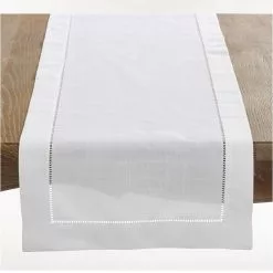 Saro Lifestyle 16x72 Classic Hemstitch Border Table Runner