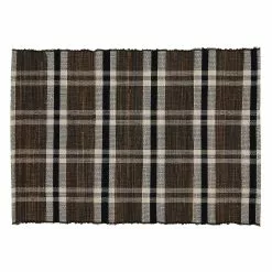 Saro Lifestyle Plaid Woven Water Hyacinth Placemats -Set Of 4