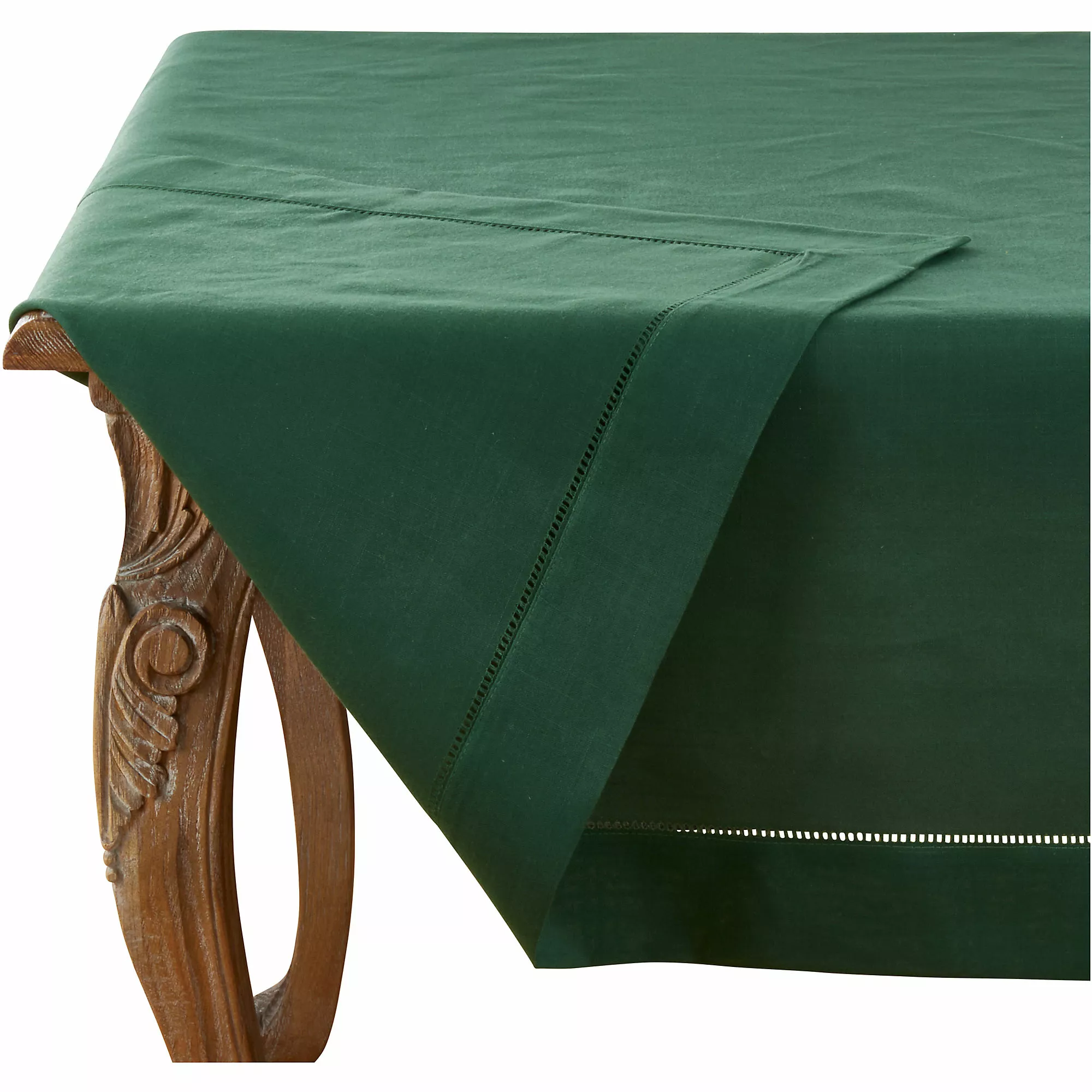 Saro Lifestyle 90x90 Classic Hemstitch Border Square Tablecloth - Image 2