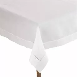 Saro Lifestyle 90x90 Classic Hemstitch Border Square Tablecloth