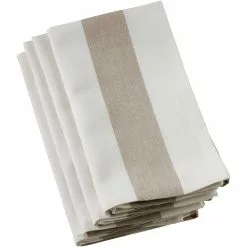 Saro Lifestyle Wide Stripe Cotton Dinner Napkins - Set Of 4