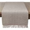 Saro Lifestyle Dashed Woven Cotton Table Runner