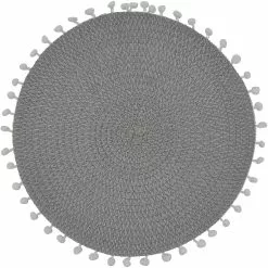 Saro Lifestyle Pom Pom Round Placemats - Set Of 4