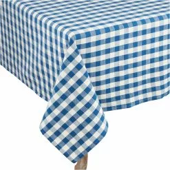 Saro Lifestyle 72x72 Gingham Cotton Square Tablecloth
