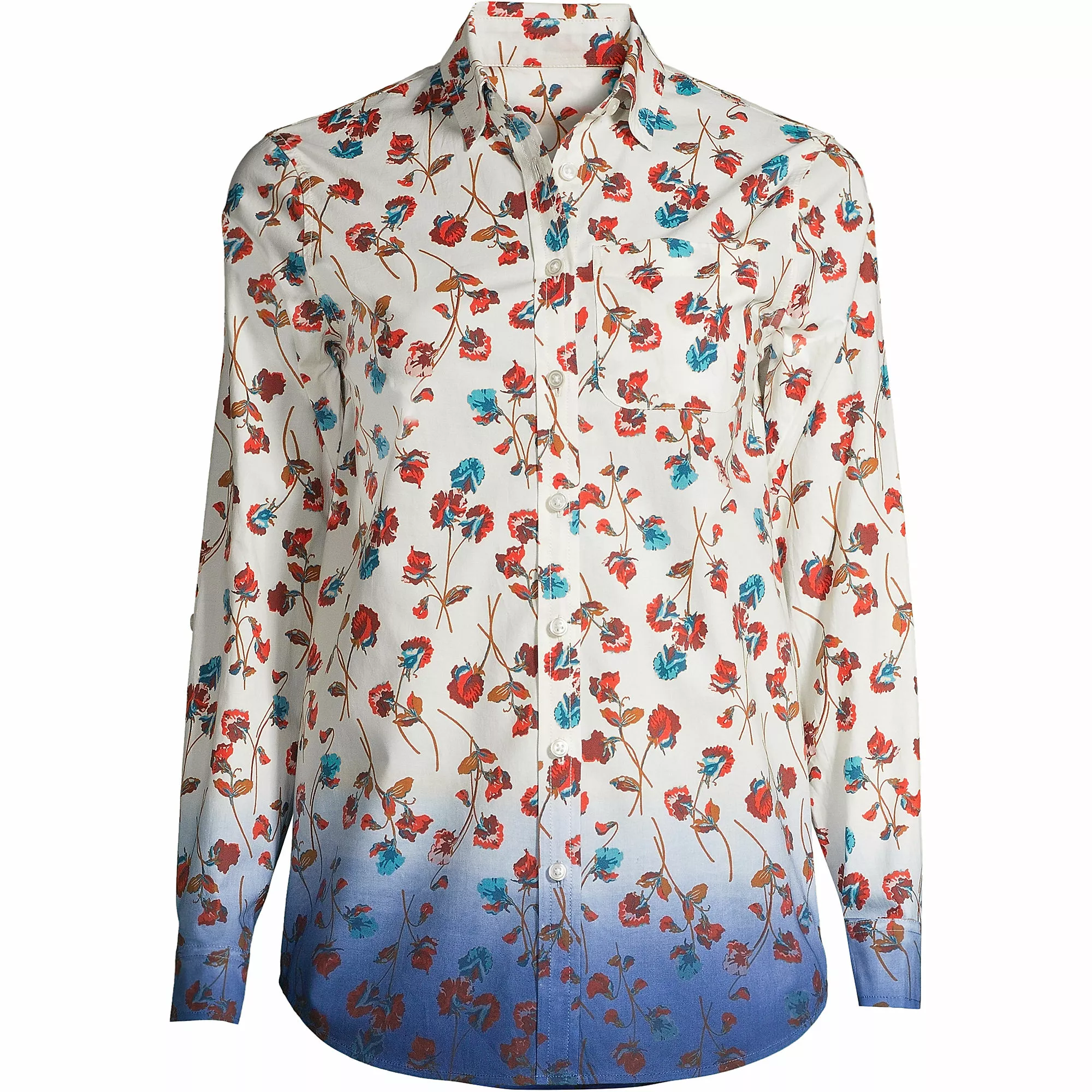 Lands' End Women's Cotton Boyfriend Fit Long Sleeve Tunic Top - Image 5