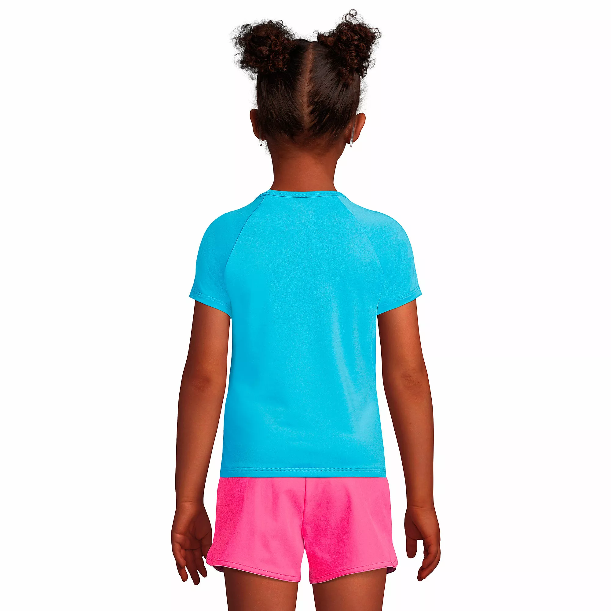 Lands' End Girls Short Sleeve Crew Neck UPF 50 Swim Rash Guard - Image 3