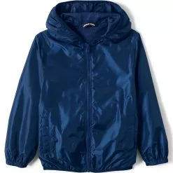 Lands' End Kids Waterproof Hooded Packable Rain Jacket
