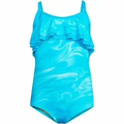 Lands' End Girls Ruffle One Piece Swimsuit