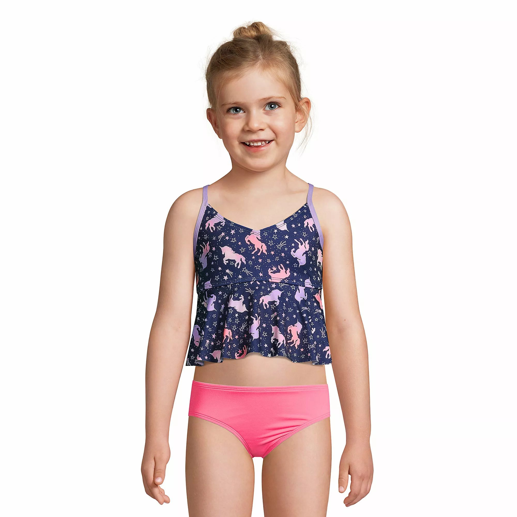 Lands' End Girls Ruffle Tankini Swimsuit Top - Image 2