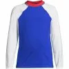 Lands' End Boys Husky Long Sleeve Color Block UPF 50 Swim Rash Guard
