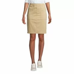 Lands' End Women's Mid Rise Elastic Waist Pull On Knockabout Chino Skort
