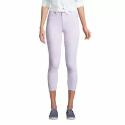 Lands' End Women's Stretch High Rise Skinny Legging Crop Jeans - Color
