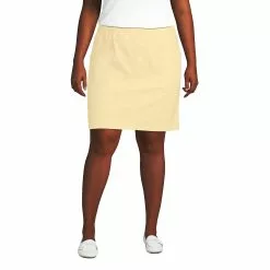 Lands' End Women's Plus Size Mid Rise Elastic Waist Pull On Knockabout Chino Skort