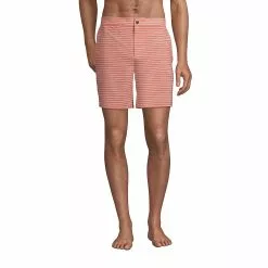 Lands' End Men's Big Lined 7" Hybrid Swim Shorts